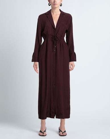 Woman Maxi dress Burgundy Size 8 Acetate, Silk
