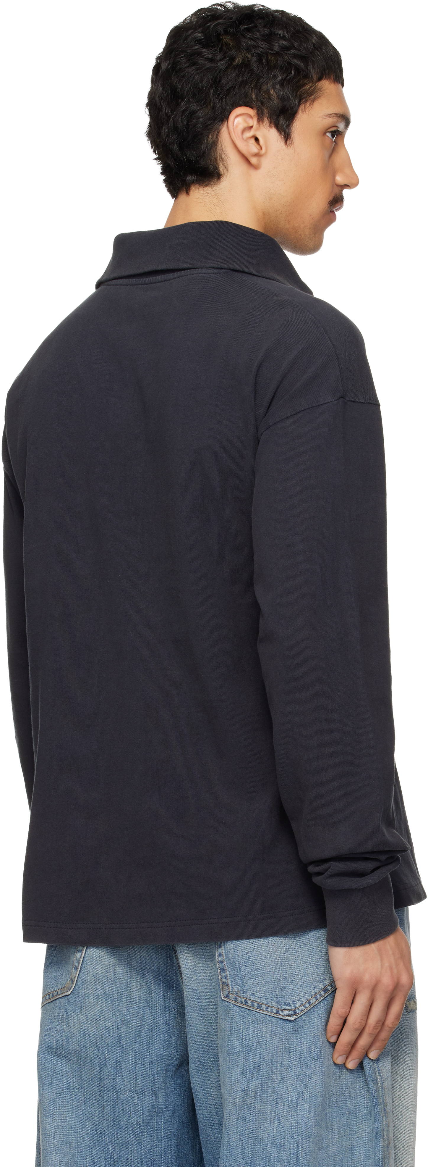 Black Half-Zip Logo Track Jacket