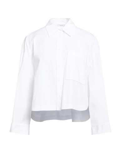 Woman Shirt White Size 6 Cotton, Elastane