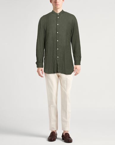 Man Shirt Military green Size 17 ¾ Linen