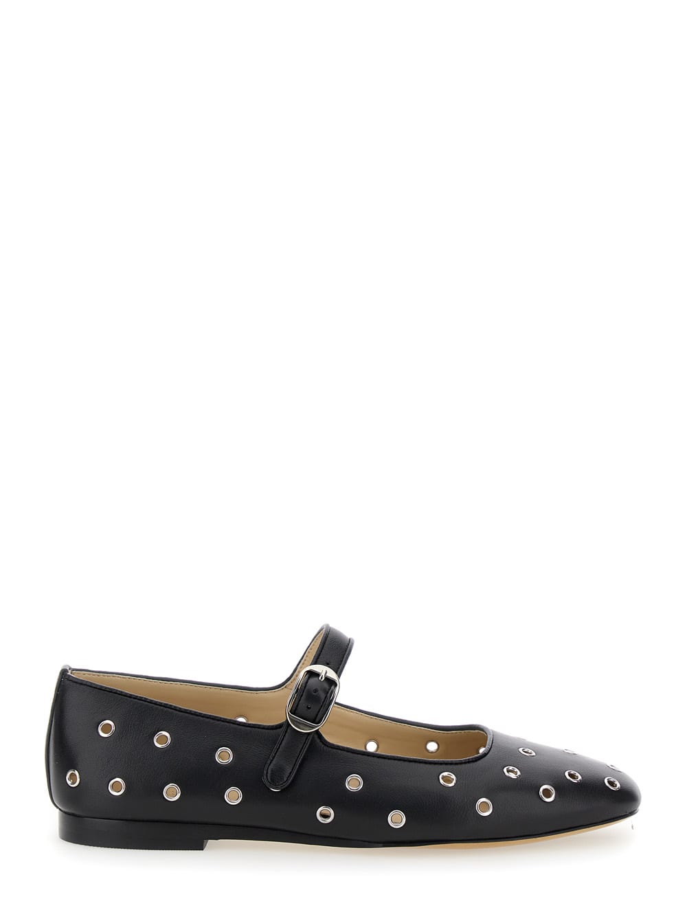 Classic Mary Jane Eyelet Studded Leather