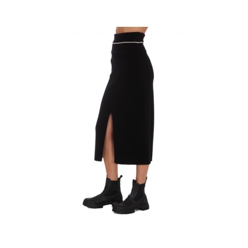 Black Knitted Midi Skirt By 1952