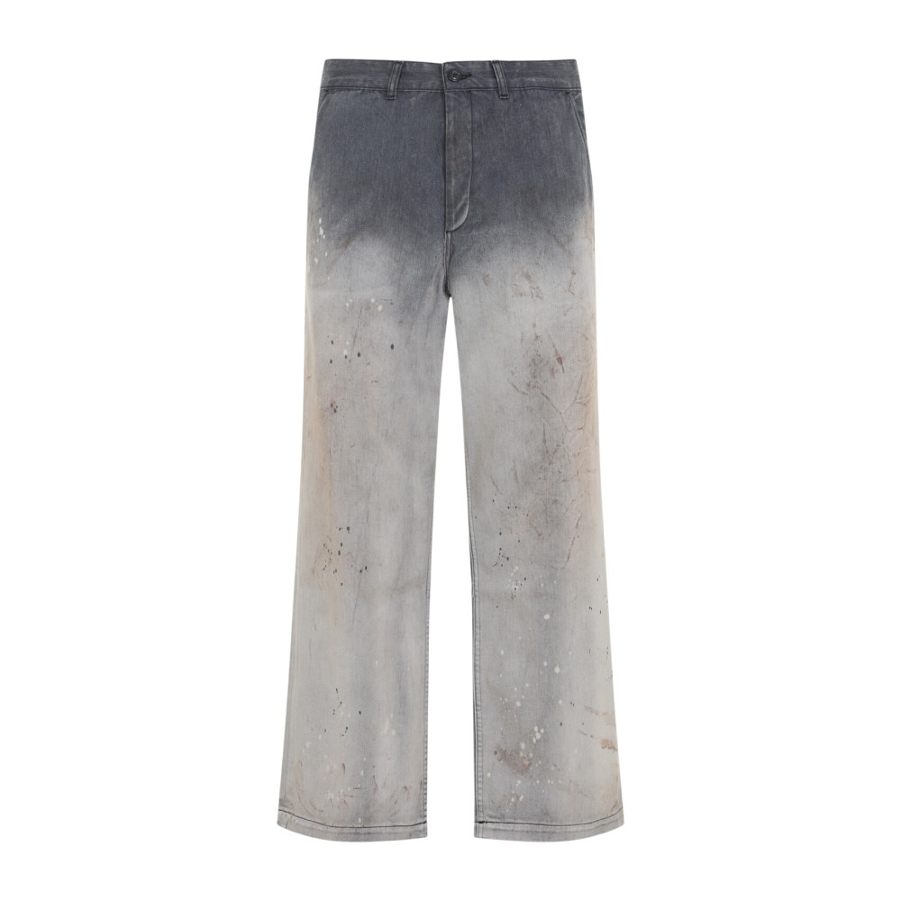 Grey Straight Mid Rise Jeans