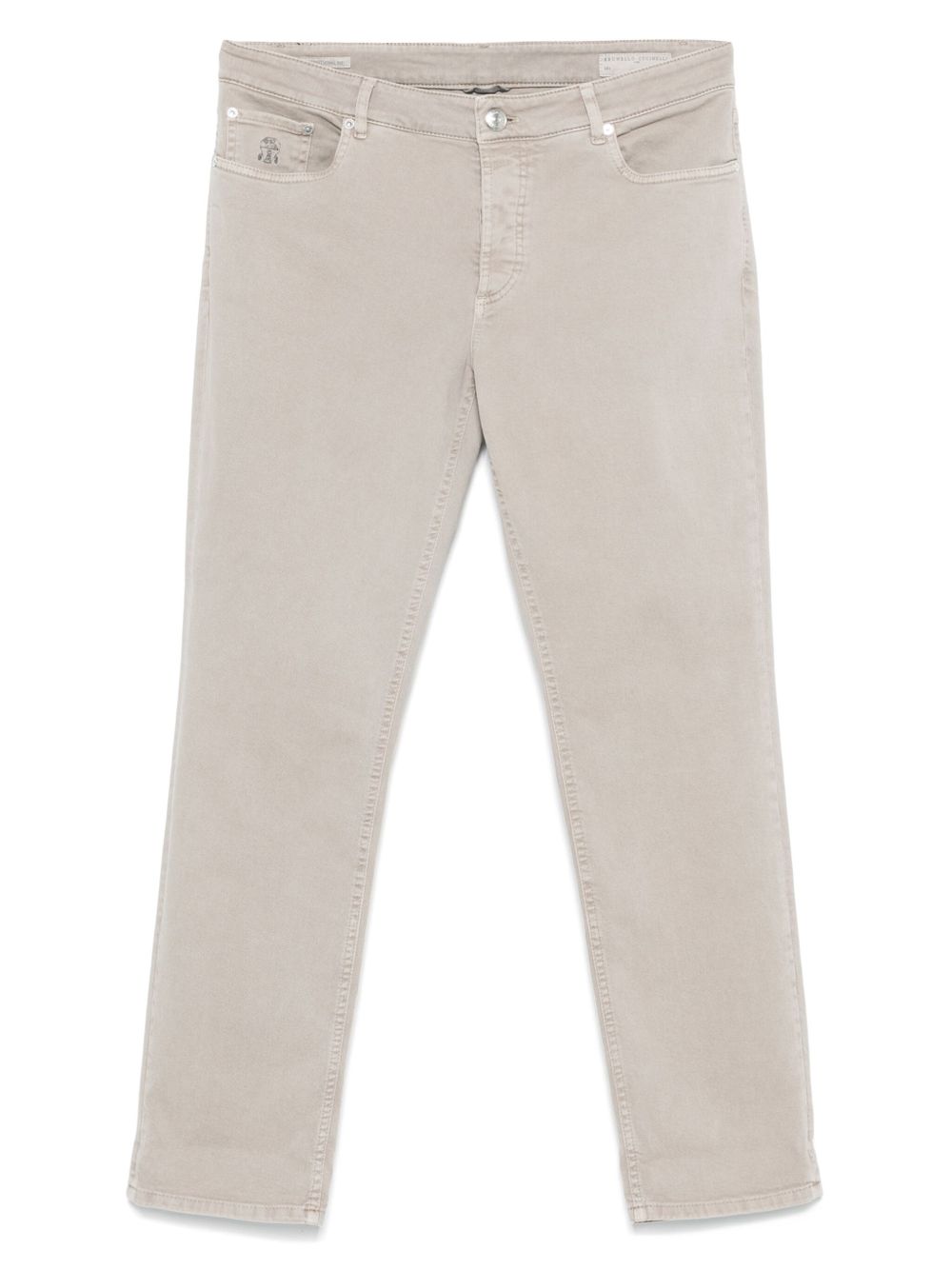 Brunello Cucinelli logo-embroidered jeans - Grey