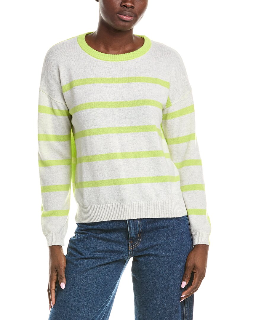Two-Tone Boxy Stripe Cashmere Sweater