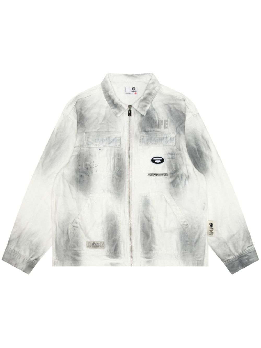 Logo-appliqué denim jacket - White