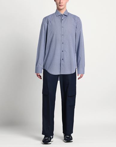 Man Shirt Midnight blue Size 17 Cotton