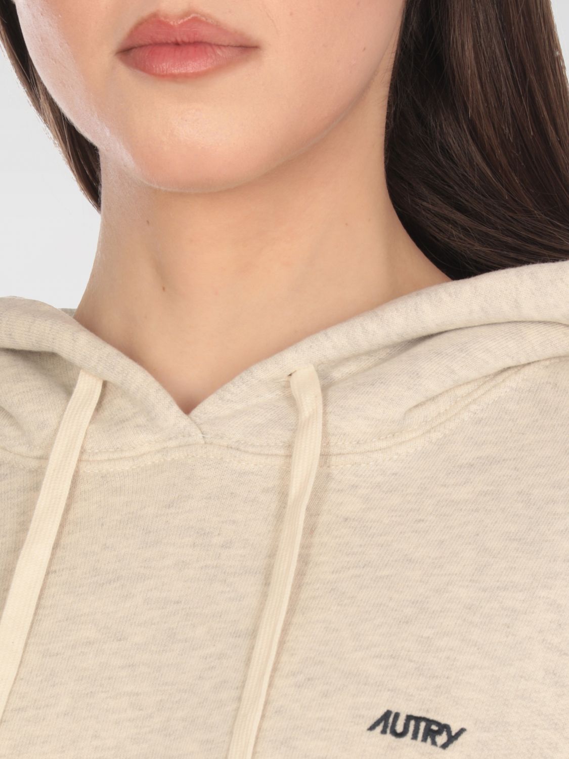 Logo-embroidered hoodie - Neutrals
