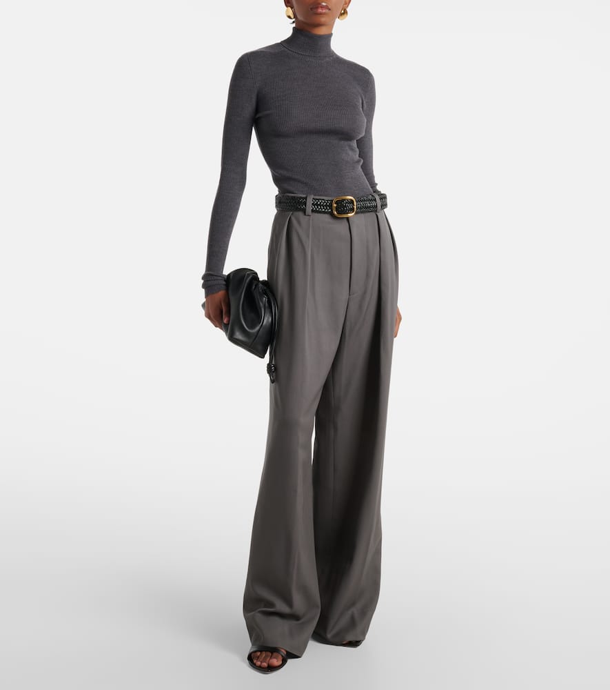 Wardrobe. NYC High-rise wool wide-leg pants