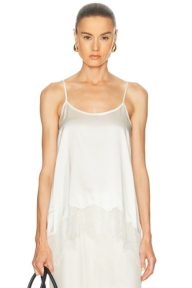 Staud Chloe Silk Cami Top in Ivory - Ivory. L also in M, S