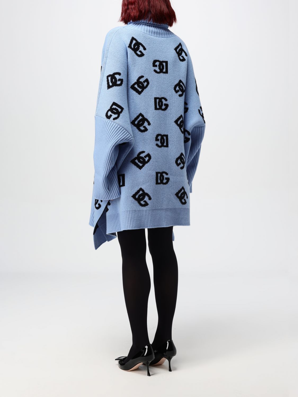 Logo embroidered coat - BLUE