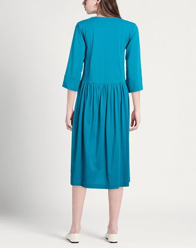 Woman Midi dress Turquoise Size 4 Cotton, Elastane