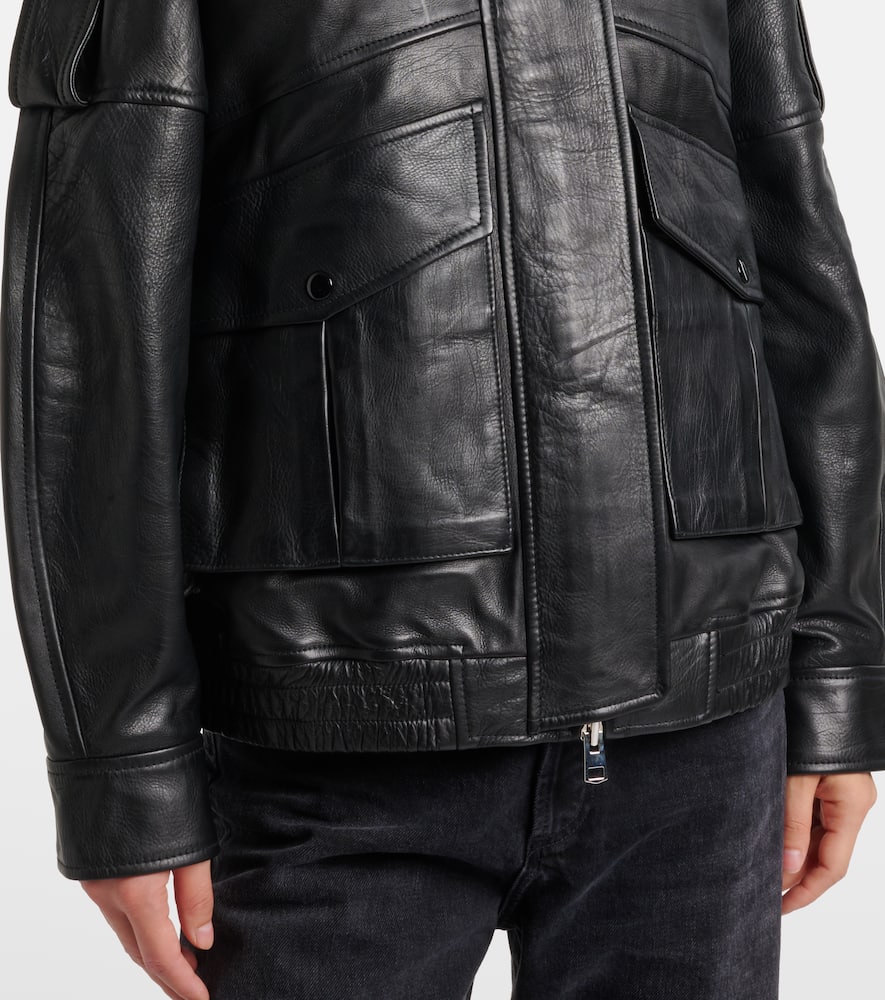 Avril oversized leather jacket