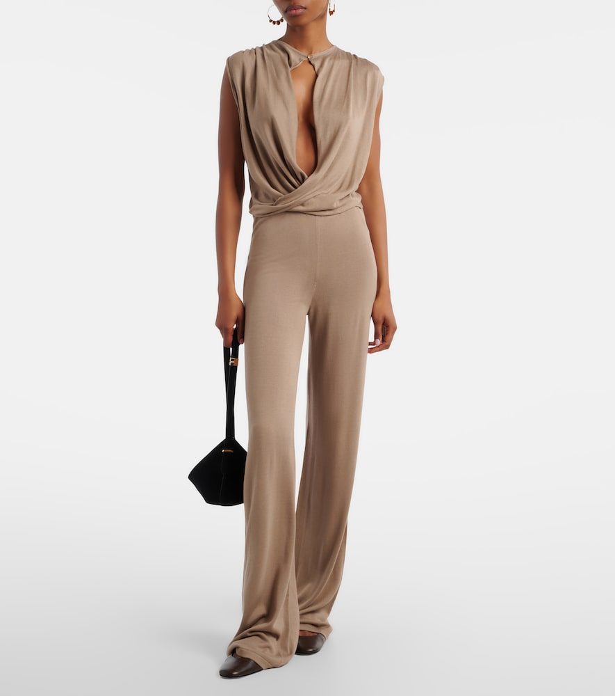 Esme silk-blend straight pants