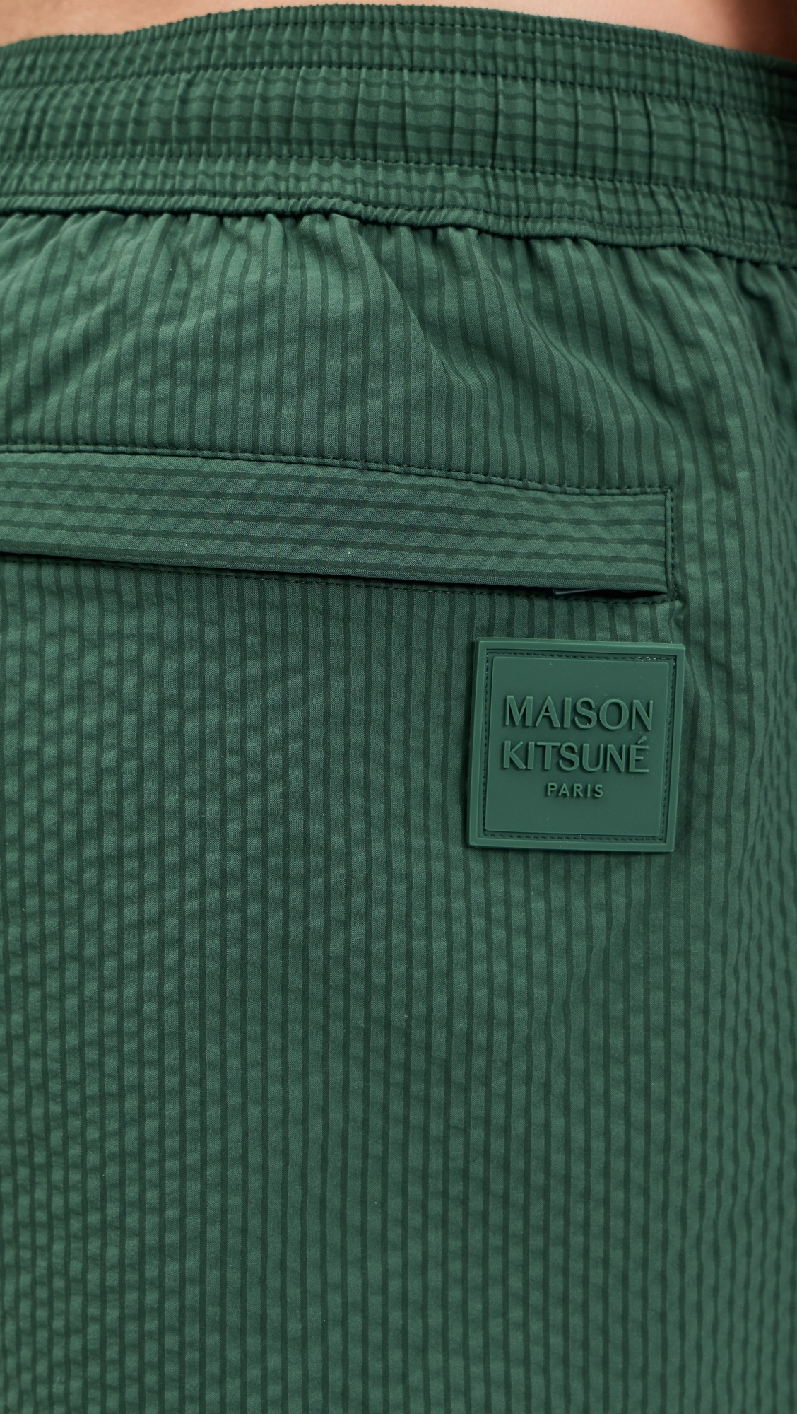 Seersucker Swim Shorts Bottle Green