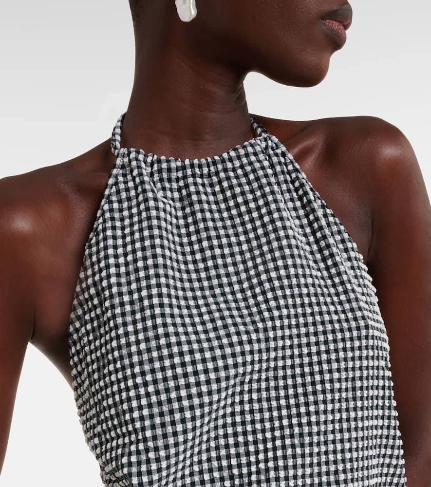 Gingham seersucker minidress