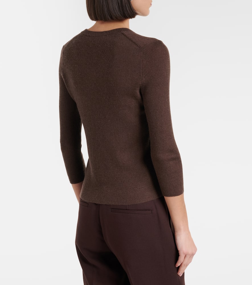 Ribbed-knit cashmere and silk sweater