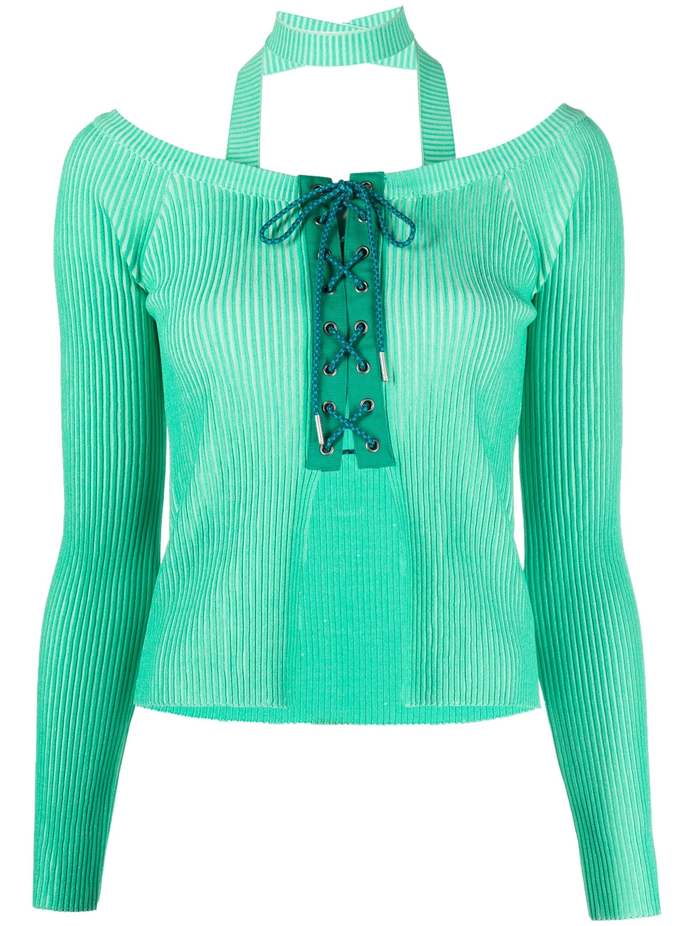 Off-shoulder halterneck top - Neutrals