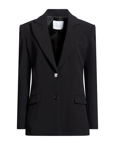 Woman Blazer Black Size 2 Polyester, Elastane