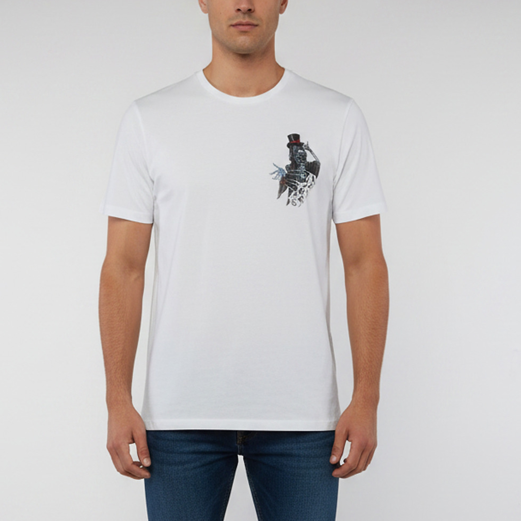 All Saints White Gambler Graphic Jersey T-Shirt