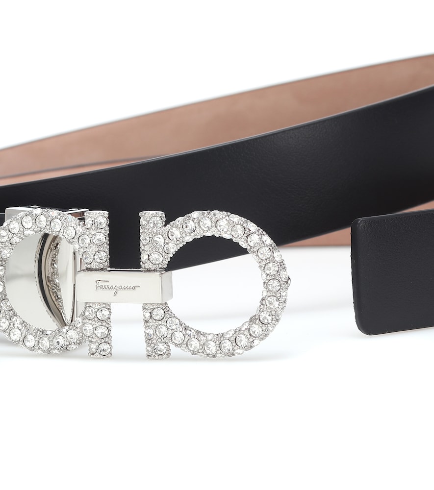 Ferragamo Gancini embellished leather belt