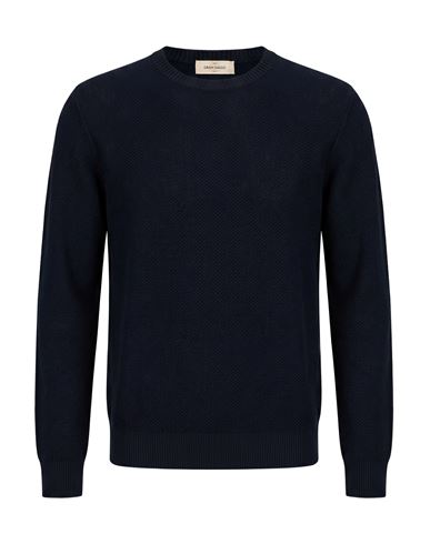 Man Sweater Midnight blue Size 40 Cotton