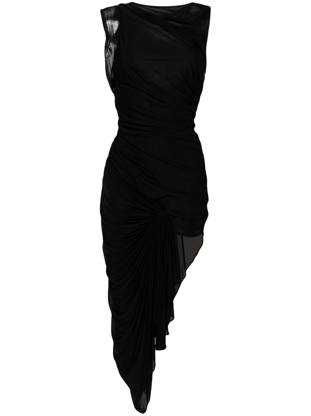 Galathea asymmetric midi dress - Black