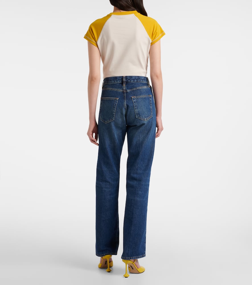 Vertical high-rise straight jeans