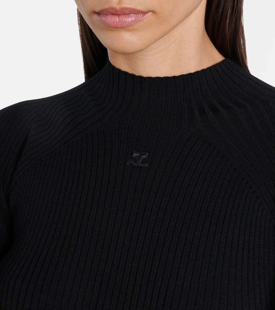 Courrèges Ribbed-knit jersey mini dress