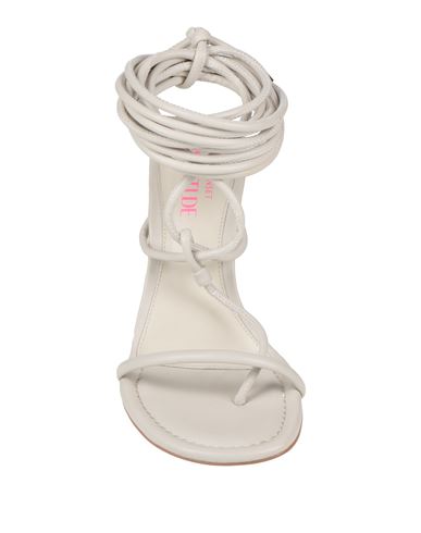 Actitude By Twinset Woman Thong sandal Light grey Size 7 Textile fibers