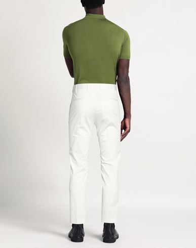Man Pants White Size 30 Cotton, Elastane