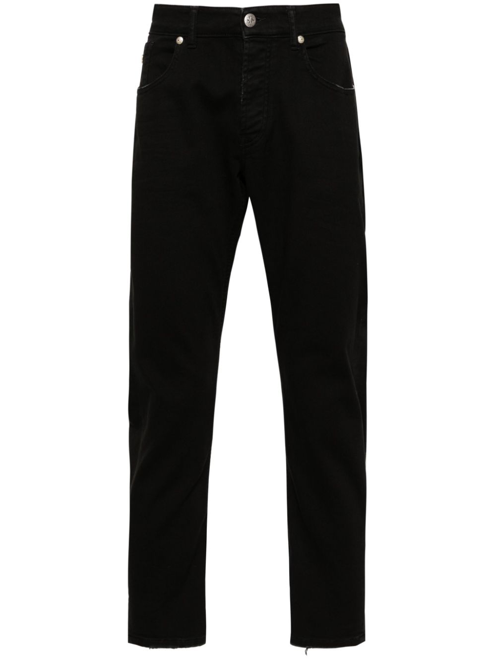 Cropped slim-leg jeans - Black