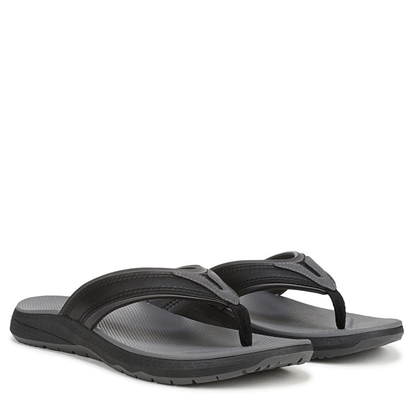 Men's Donnar 2.0 Thong Sandals (Black Faux Leather)