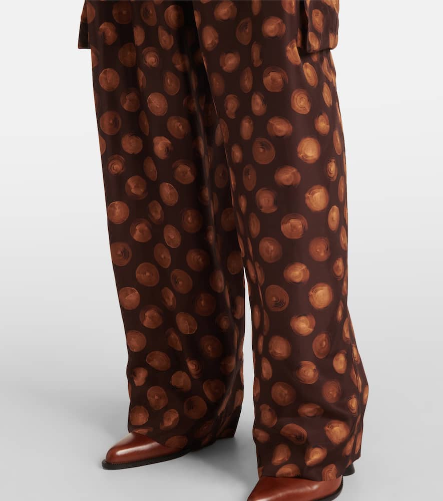 Printed silk cargo pants