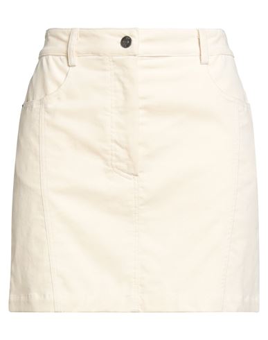 Conscious Woman Mini skirt Cream Size S Cotton, Elastane