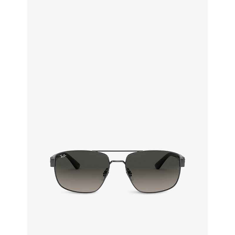 Womens Grey RB3663 Aviator-frame Metal Sunglasses