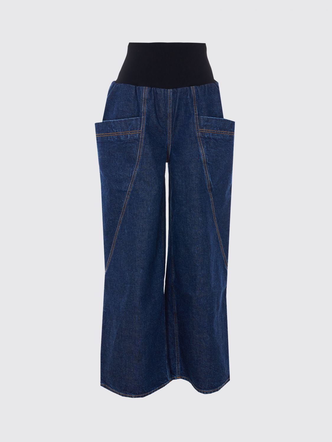ALAÏA High-Waisted Wide-Leg Palazzo Jeans in Denim