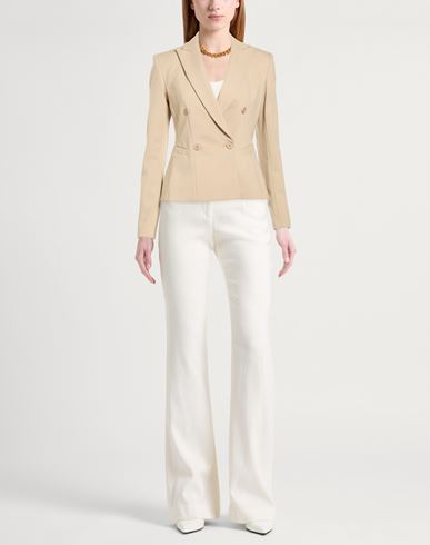 Woman Blazer Beige Size 2 Viscose, Polyamide, Elastane