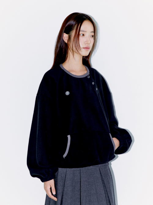 DIAGONAL HENLEY FLEECE SWEATSHIRTS