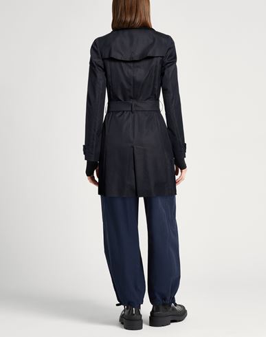 Woman Overcoat & Trench Coat Blue Size 6 Cotton, Elastane