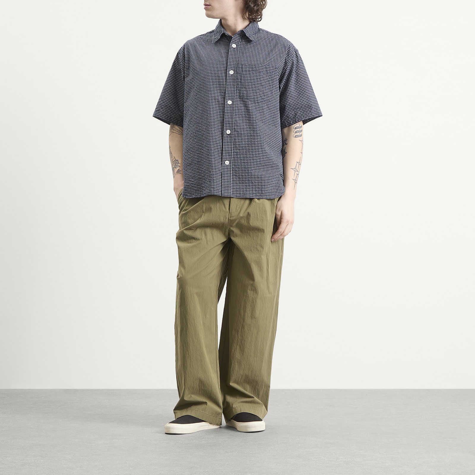 Men's Double Pleat Easy Pants in Olive