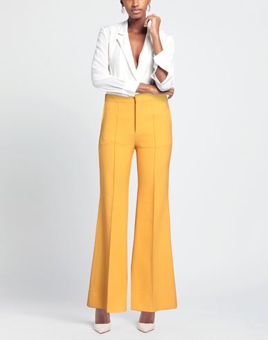 Woman Pants Marigold Size 4 Polyester, Virgin Wool, Elastane, Polyamide