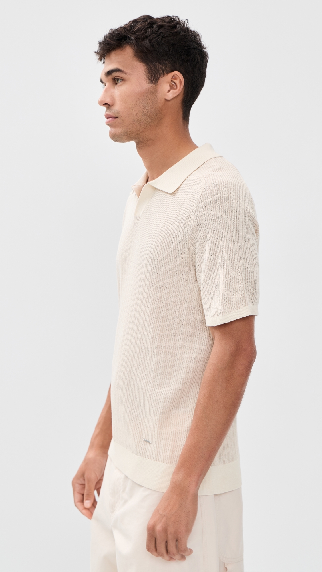 Radcliffe Knit Polo Off White Multi