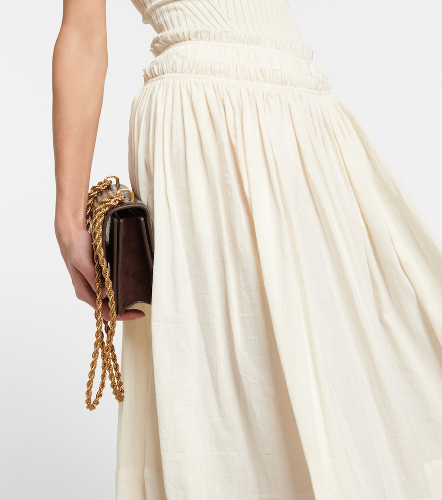 Tory Burch Cotton and linen midi skirt