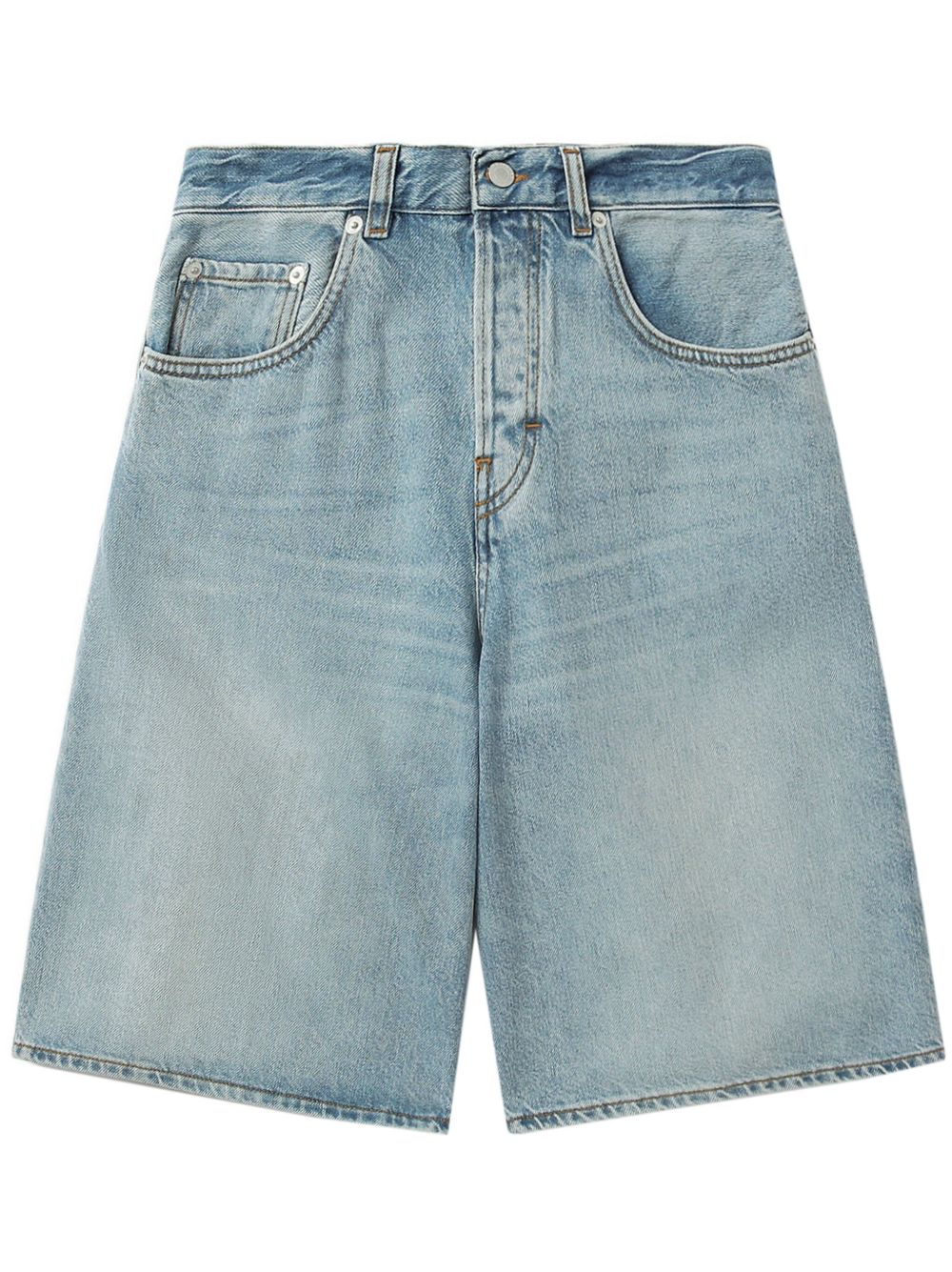 Wide-leg denim shorts - Blue