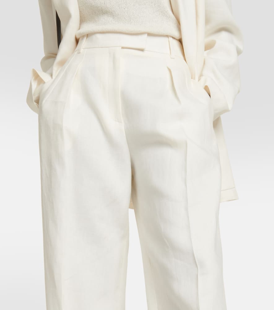 Antone high-rise linen wide-leg pants