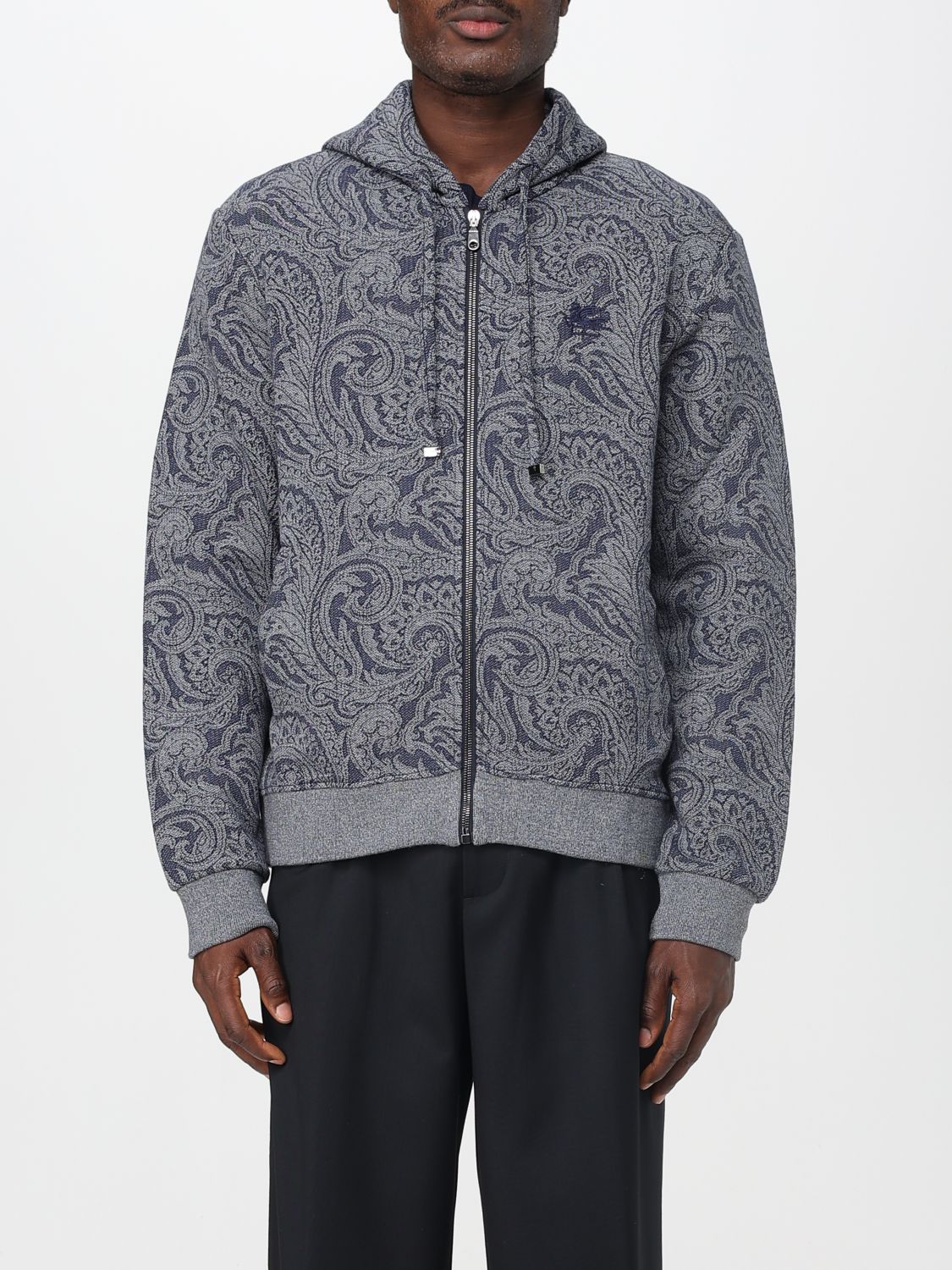 Paisley zip-up hoodie - S8460 BICOLORE
