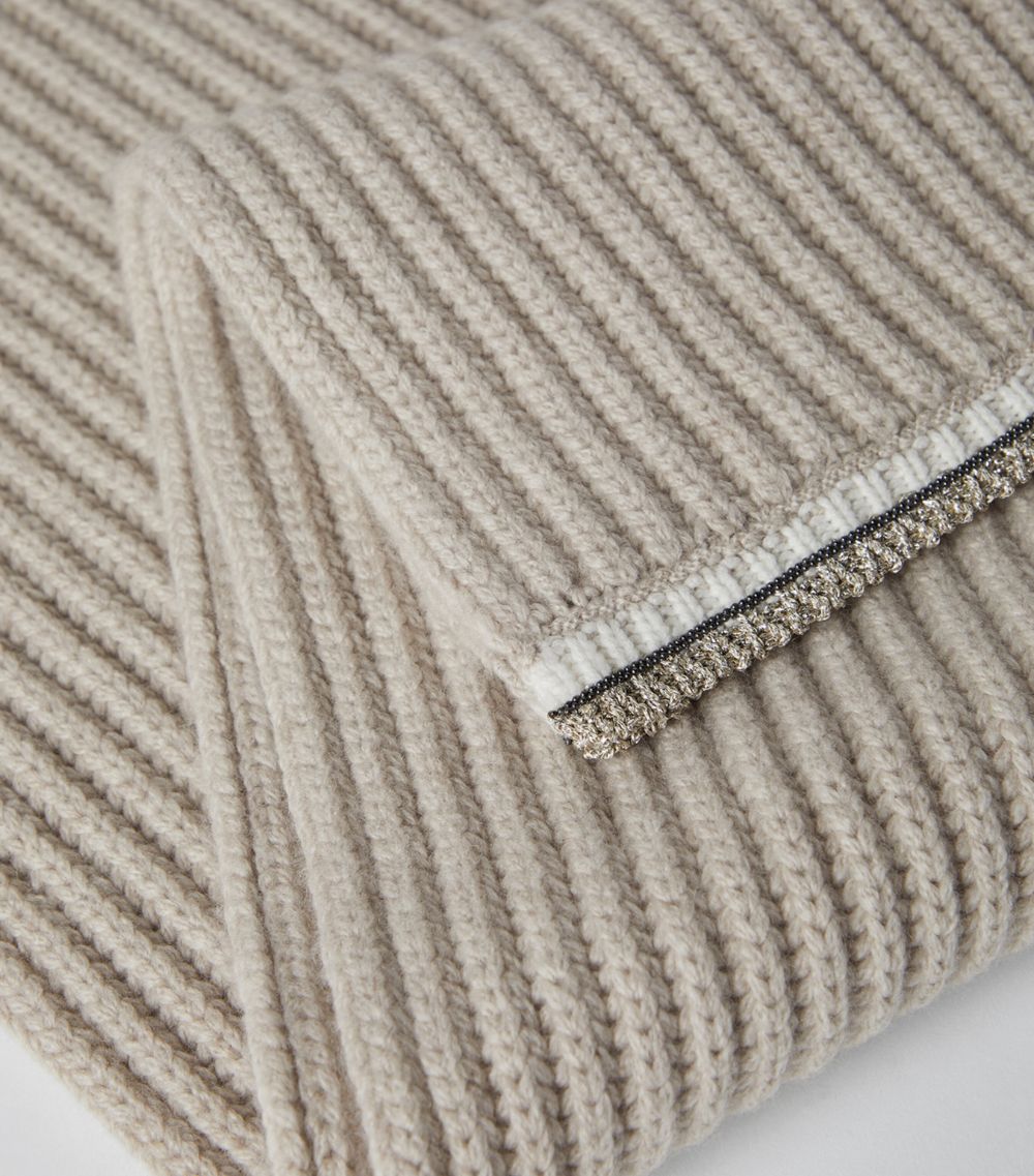Cashmere Rib-Knit Scarf