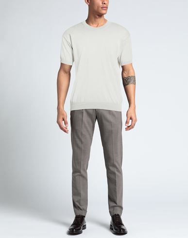 Man Sweater Light grey Size 36 Cotton