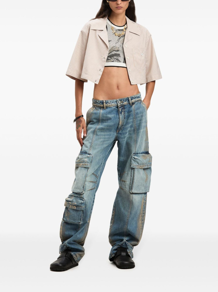 Logo cropped shirt - Neutrals